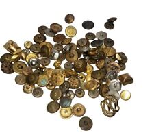 Vintage Metal Button Lot Brass Copper Metal 100 Buttons Lot picture
