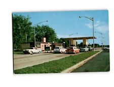Vintage Postcard South Bend Toll Plaza Indiana Toll Road 1950s with Stamps picture