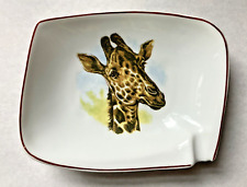 Vintage Leart Porcelain Wild Animals Ash Tray Trinket Dish Giraffe Brazil 5 x 4 picture
