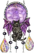 Kirks Folly Sabrina Bat Cat Empress Seaview Moon Ornament Silver tone Purple picture