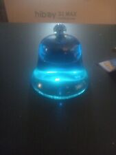 RARE ANTIQUE VINTAGE AUTHENTIC BLUE GLASS BELL INSULATOR PAPERWEIGHT NR picture