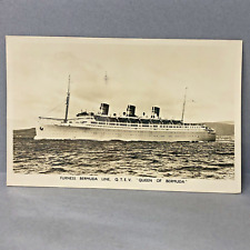 Postcard Boat Ship WTEV Queen of Bermuda Furness Line RPPC 1954 picture