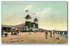 1913 Bathing Pavilion Far Rockaway Scene LI New York NY Posted Vintage Postcard picture