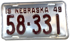 Nebraska 1949 License Plate Vintage Tag Nance Co Man Cave Garage Wall Decor Pub picture