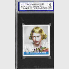1937 Queen Elizabeth II Godfrey Phillips Ltd Trading Card Graded ISA 4 VG-EX #25 picture