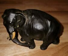 Vintage Hand Painted Elephant Bronze? Black  picture