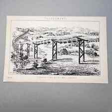 1880 Antique Victorian Era Original Engraving Print Telpherage  6