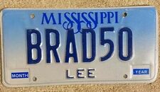 BRAD50 Vanity License Plate Brad Mississippi Vintage Bradley Baker Hutchinson picture