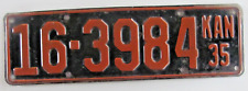 1935 Kansas car license plate Douglas Co. picture