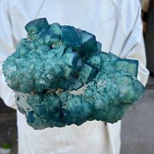 11.1lb NATURAL Green Cube FLUORITE Quartz Crystal Cluster Mineral Specimen picture