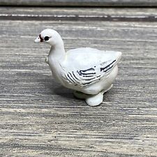 Vintage White Gray Duck Goose Plastic Figure 0.75