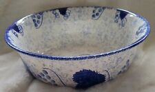 Poole Pottery Blue & White Grapes & Leaves Serving Bowl, Hand Painted, England picture