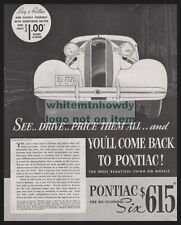 1936 PONTIAC Grill View 30s Classic Car AD w/ original price of $615 picture