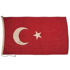 Vintage Sewn Wool Flag of Turkey Türkiye Cloth Old Turkish Nautical Textile Art picture