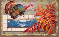 Antique Thanksgiving Embossed E. Nash Turkey Homestead c1913 Vtg Postcard N9 picture