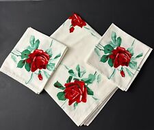 Vintage Wilendur American Beauty Rose Flower Tablecloth and Napkins picture