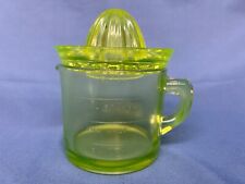 Vintage Vaseline Glass Measuring Cup with Juicer Top picture