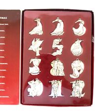 Harvey Lewis 12 Days Of Christmas Silver Plated W/Swarovski Crytals Ornaments picture
