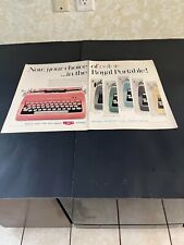 1955 ROYAL PORTABLE TYPEWRITERS 2 PAGE PRINT AD 6 DIFFERENT COLORS QUIET DELUXE picture