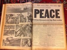 1945 WWII Newspapers 8Issues Bounded, War Ends In Europe, Peace Truman Announces picture