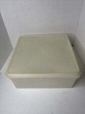 Vintage TUPPERWARE Large Square Keeper 12.5x 5-1/4 166-4 & Lid Square Seal 223-3 picture