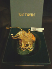 Baldwin Brass Christmas Ornament Antique Elephant - Boxed - EUC picture