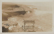 ROCKY COAST AND OVERLOOK REAL PHOTO POSTCARD UNKNOWN LOCATION MAINE? 1910s RPPC picture