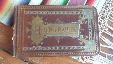 Antique Victorian AUTOGRAPH BOOK ALBUM 1880s, Columbus, Ohio, Poem, Emma Compton picture