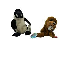 Pair of VTG Coca Cola International Beanie Plushes Wally Walrus & Peng Penguin  picture