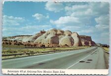 Interstate 40 Arizona New Mexico State Line Rock Continental 4X6 Postcard A3A picture