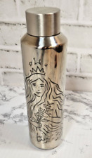Starbucks 50th Anniversary Mermaid Silver Stainless Steel Water Bottle 20 oz picture