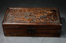 30cm Exquisite natural rosewood handmade carved Lotus fish Jewelry box Storage picture