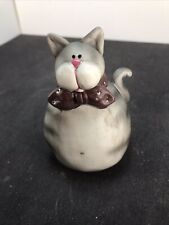 Cute Chubby Cat W/ Bow Tie Blossom Bucket Cat ?? 4” T picture