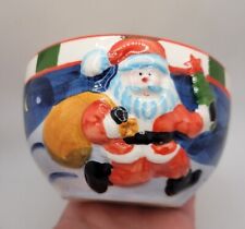 Ceramic Santa Clause Christmas Bowl Handpainted picture