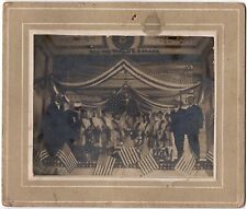 C. 1900s MOUNTED PHOTO AMERICAN FLAGS PATRIOTIC 4TH OF JULY CELEBRATION THEATRE picture