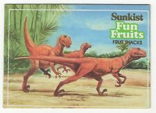 Deinonychus 1987 Sunkist Fun Fruits DinoFacts Dinosaur Trading Card #A5 picture
