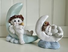 Two Vintage Dreamsicle Cherubs “Moon Dance” and “Forty Winks” Figurines 1995 picture