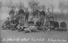 1906 RPPC St. Johns High School Football Team Real Photo Postcard Washington DC picture