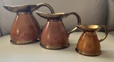 Set of 3 brown with gold Lord Nelson Pottery Pitchers / Creamers vintage picture
