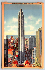 c1940s Rockefeller Center New York City Vintage Linen Postcard picture