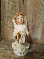 Vintage Nippon Angel Figurine Playing Accordion Glass Angel Singing Christmas picture
