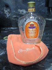 PEACH Crown Royal BAG & DECANTER w/ Drawstring Bottle 750 ml Authentic EMPTY #2 picture