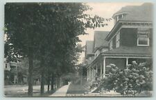 Gloversville New York~2nd Avenue~View Down Street~Houses on Right~Lady Bkgd~1907 picture
