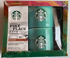 Starbucks Gift Set Two 11 oz Mugs With Pikes Place Roast Ground Coffee Pouch picture