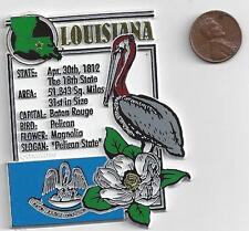 LOUISIANA  STATE MONTAGE FACTS MAGNET with PELICAN  MAGNOLIA   BATON ROUGE picture
