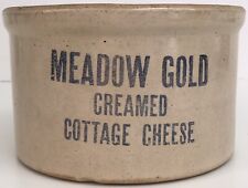 Vintage Meadow Gold Creamed Cottage Cheese Stoneware Crock picture