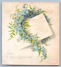 1880-90's VICTORIAN NEW YEARS GREETING CARD FLOWERS picture