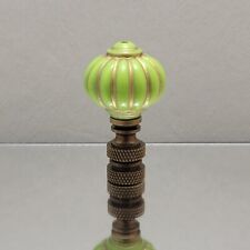 Lime Green/Gold, Acrylic, Antique Style Lamp Finial Polished/Antique Brass Base picture