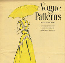 1940s Vintage Vogue Fashion News Sewing Pattern Flyer 8 Pages August 1948 picture