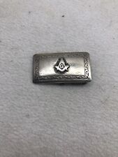 Antique Silver Colored Freemason Belt Buckle, Early 1900s picture